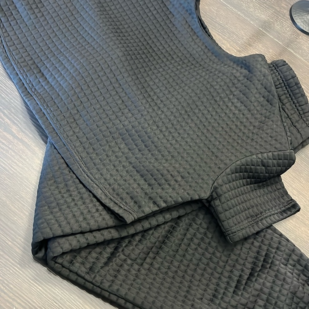 Black Oversized Waffle 2-piece Set Size Small